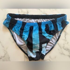 Moschino Blue and Black Swim Trunks